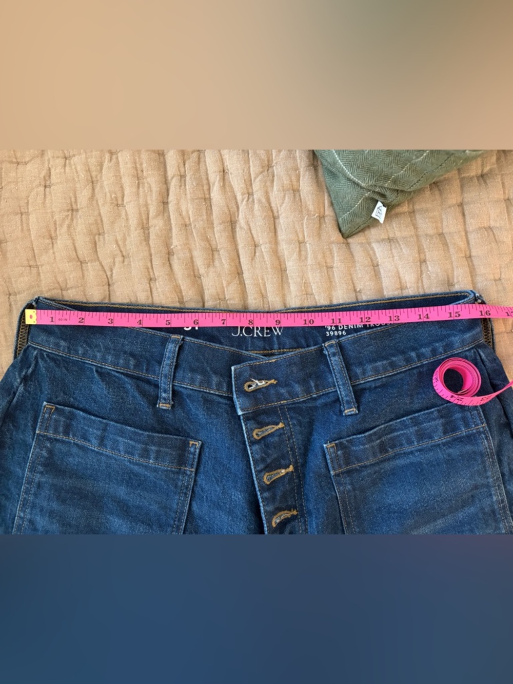 J. Crew High-Rise Wide-Leg Button-Fly Jeans in Blue Wash - Picture 6 of 7